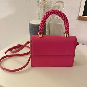 Zara Pink Mini Bag with Beaded Handle